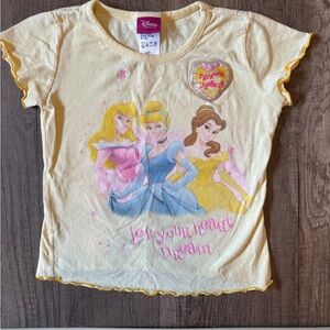Vintage 2000s Y2K Disney Princess Toddler Shirt Clothes Cinderella Belle 4T